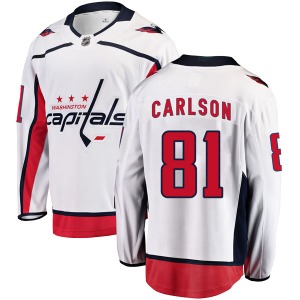Breakaway Fanatics Branded Youth Adam Carlson White Away Jersey - NHL Washington Capitals