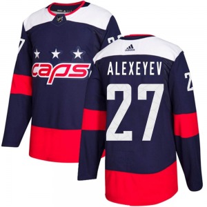 Authentic Adidas Youth Alexander Alexeyev Navy Blue 2018 Stadium Series Jersey - NHL Washington Capitals