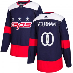 Authentic Adidas Youth Custom Navy Blue Custom 2018 Stadium Series Jersey - NHL Washington Capitals