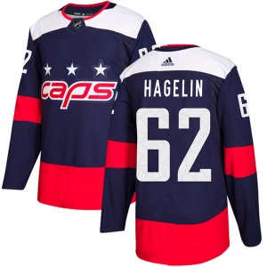 Authentic Adidas Youth Carl Hagelin Navy Blue 2018 Stadium Series Jersey - NHL Washington Capitals