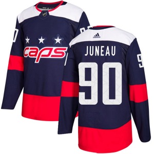 Authentic Adidas Youth Joe Juneau Navy Blue 2018 Stadium Series Jersey - NHL Washington Capitals