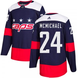 Authentic Adidas Youth Connor McMichael Navy Blue 2018 Stadium Series Jersey - NHL Washington Capitals
