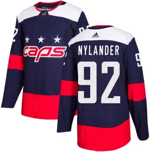 Authentic Adidas Youth Michael Nylander Navy Blue 2018 Stadium Series Jersey - NHL Washington Capitals
