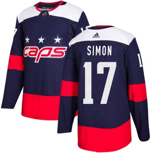 Authentic Adidas Youth Chris Simon Navy Blue 2018 Stadium Series Jersey - NHL Washington Capitals