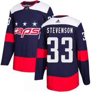 Authentic Adidas Youth Clay Stevenson Navy Blue 2018 Stadium Series Jersey - NHL Washington Capitals