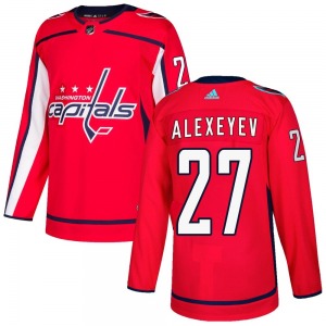 Authentic Adidas Youth Alexander Alexeyev Red Home Jersey - NHL Washington Capitals