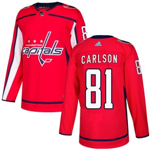 Authentic Adidas Youth Adam Carlson Red Home Jersey - NHL Washington Capitals