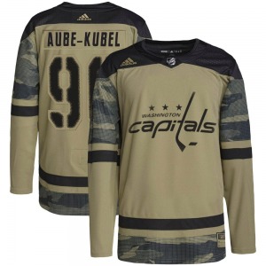Authentic Adidas Youth Nicolas Aube-Kubel Camo Military Appreciation Practice Jersey - NHL Washington Capitals