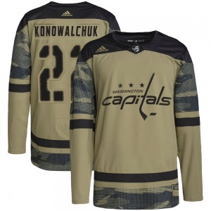 Authentic Adidas Youth Steve Konowalchuk Camo Military Appreciation Practice Jersey - NHL Washington Capitals
