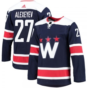 Authentic Adidas Youth Alexander Alexeyev Navy 2020/21 Alternate Primegreen Pro Jersey - NHL Washington Capitals