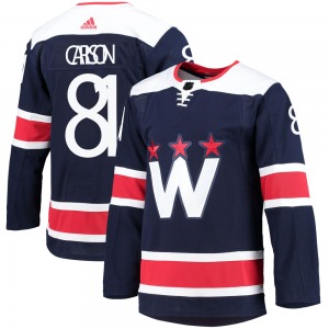 Authentic Adidas Youth Adam Carlson Navy 2020/21 Alternate Primegreen Pro Jersey - NHL Washington Capitals