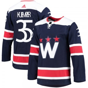 Authentic Adidas Youth Darcy Kuemper Navy 2020/21 Alternate Primegreen Pro Jersey - NHL Washington Capitals