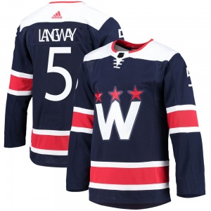 Authentic Adidas Youth Rod Langway Navy 2020/21 Alternate Primegreen Pro Jersey - NHL Washington Capitals
