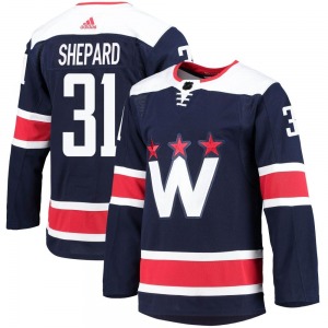 Authentic Adidas Youth Hunter Shepard Navy 2020/21 Alternate Primegreen Pro Jersey - NHL Washington Capitals