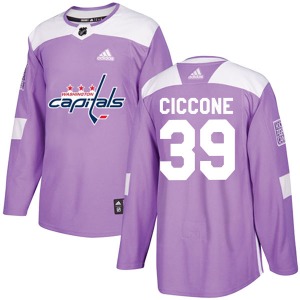 Authentic Adidas Youth Enrico Ciccone Purple Fights Cancer Practice Jersey - NHL Washington Capitals