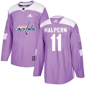 Authentic Adidas Youth Jeff Halpern Purple Fights Cancer Practice Jersey - NHL Washington Capitals
