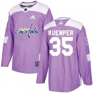 Authentic Adidas Youth Darcy Kuemper Purple Fights Cancer Practice Jersey - NHL Washington Capitals