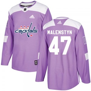 Authentic Adidas Youth Beck Malenstyn Purple Fights Cancer Practice Jersey - NHL Washington Capitals