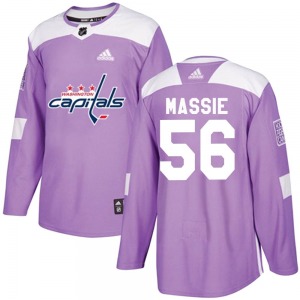 Authentic Adidas Youth Jake Massie Purple Fights Cancer Practice Jersey - NHL Washington Capitals