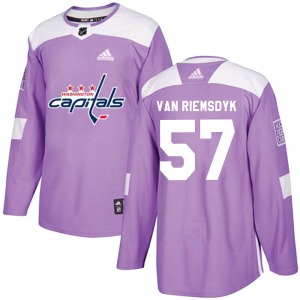 Authentic Adidas Youth Trevor van Riemsdyk Purple Fights Cancer Practice Jersey - NHL Washington Capitals