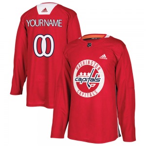 Authentic Adidas Youth Custom Red Custom Practice Jersey - NHL Washington Capitals