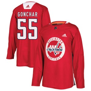 Authentic Adidas Youth Sergei Gonchar Red Practice Jersey - NHL Washington Capitals