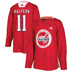 Authentic Adidas Youth Jeff Halpern Red Practice Jersey - NHL Washington Capitals