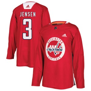 Authentic Adidas Youth Nick Jensen Red Practice Jersey - NHL Washington Capitals