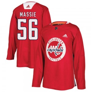 Authentic Adidas Youth Jake Massie Red Practice Jersey - NHL Washington Capitals