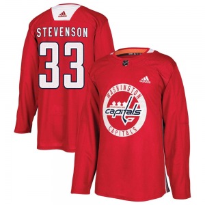 Authentic Adidas Youth Clay Stevenson Red Practice Jersey - NHL Washington Capitals