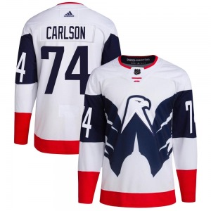Authentic Adidas Youth John Carlson White 2023 Stadium Series Primegreen Jersey - NHL Washington Capitals