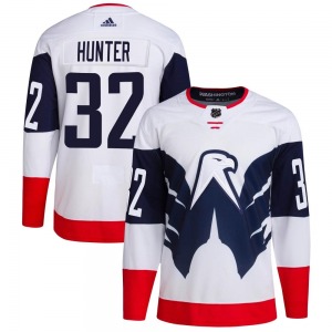 Authentic Adidas Youth Dale Hunter White 2023 Stadium Series Primegreen Jersey - NHL Washington Capitals