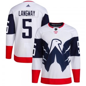 Authentic Adidas Youth Rod Langway White 2023 Stadium Series Primegreen Jersey - NHL Washington Capitals