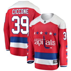 Breakaway Fanatics Branded Youth Enrico Ciccone Red Alternate Jersey - NHL Washington Capitals
