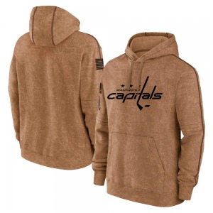 Adult Brown 2023 Salute to Service Club Pullover Hoodie - NHL Washington Capitals