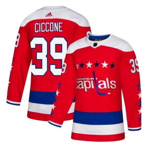 Authentic Adidas Youth Enrico Ciccone Red Alternate Jersey - NHL Washington Capitals