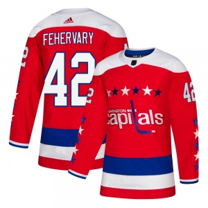 Authentic Adidas Youth Martin Fehervary Red Alternate Jersey - NHL Washington Capitals