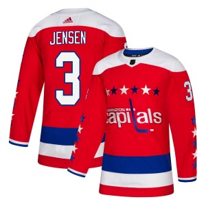 Authentic Adidas Youth Nick Jensen Red Alternate Jersey - NHL Washington Capitals