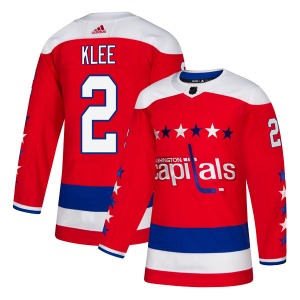 Authentic Adidas Youth Ken Klee Red Alternate Jersey - NHL Washington Capitals