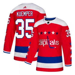 Authentic Adidas Youth Darcy Kuemper Red Alternate Jersey - NHL Washington Capitals