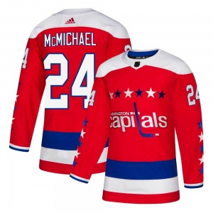 Authentic Adidas Youth Connor McMichael Red Alternate Jersey - NHL Washington Capitals