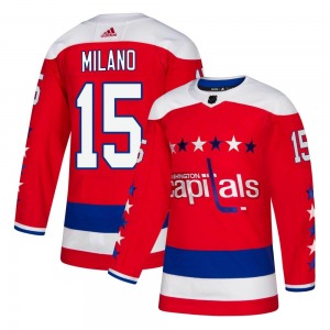 Authentic Adidas Youth Sonny Milano Red Alternate Jersey - NHL Washington Capitals