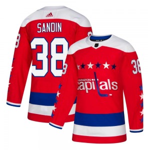 Authentic Adidas Youth Rasmus Sandin Red Alternate Jersey - NHL Washington Capitals