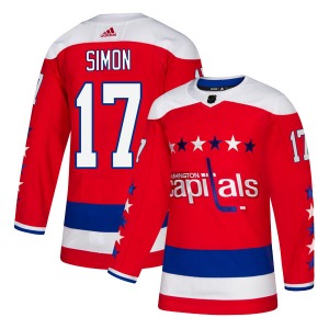 Authentic Adidas Youth Chris Simon Red Alternate Jersey - NHL Washington Capitals