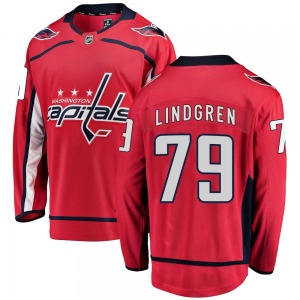 Breakaway Fanatics Branded Youth Charlie Lindgren Red Home Jersey - NHL Washington Capitals