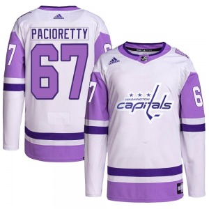 Authentic Adidas Youth Max Pacioretty White/Purple Hockey Fights Cancer Primegreen Jersey - NHL Washington Capitals