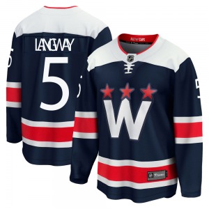Premier Fanatics Branded Youth Rod Langway Navy zied Breakaway 2020/21 Alternate Jersey - NHL Washington Capitals