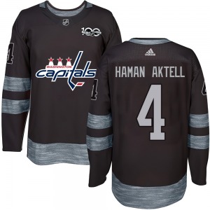 Authentic Adult Hardy Haman Aktell Black 1917-2017 100th Anniversary Jersey - NHL Washington Capitals