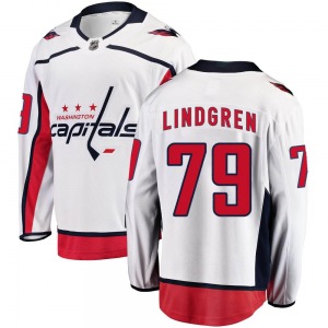 Breakaway Fanatics Branded Youth Charlie Lindgren White Away Jersey - NHL Washington Capitals