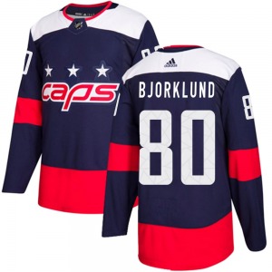Authentic Adidas Youth Garin Bjorklund Navy Blue 2018 Stadium Series Jersey - NHL Washington Capitals